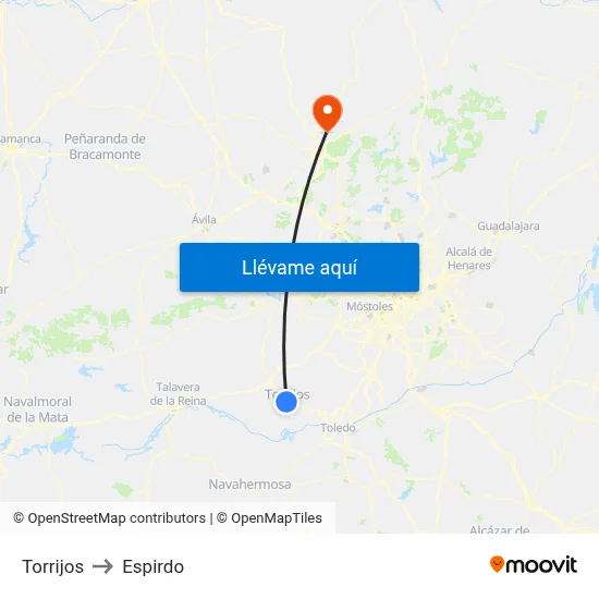 Torrijos to Espirdo map