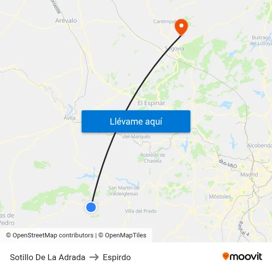 Sotillo De La Adrada to Espirdo map