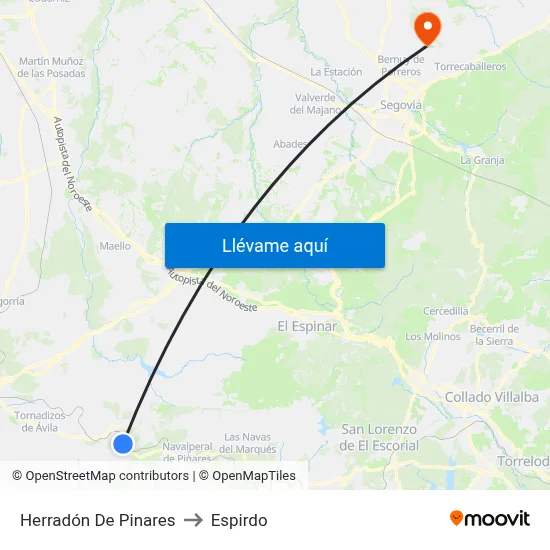 Herradón De Pinares to Espirdo map