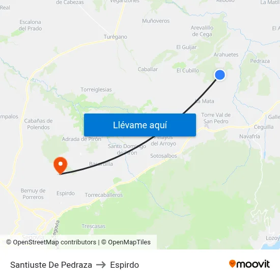 Santiuste De Pedraza to Espirdo map