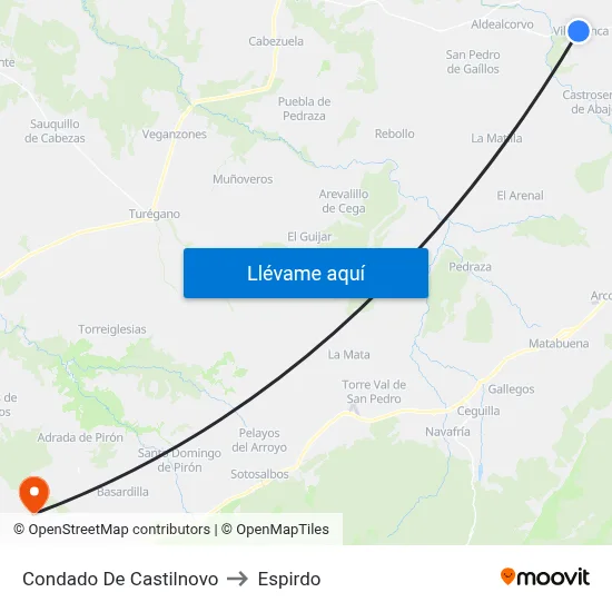 Condado De Castilnovo to Espirdo map
