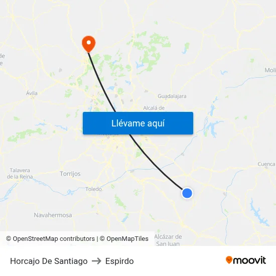 Horcajo De Santiago to Espirdo map