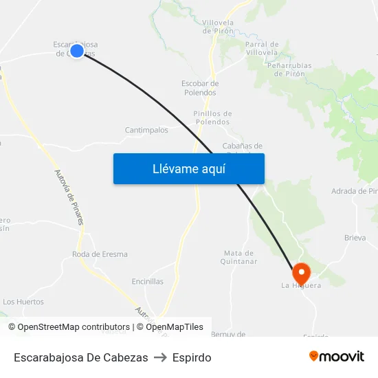 Escarabajosa De Cabezas to Espirdo map