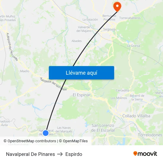 Navalperal De Pinares to Espirdo map