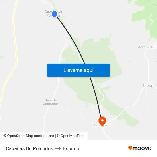 Cabañas De Polendos to Espirdo map