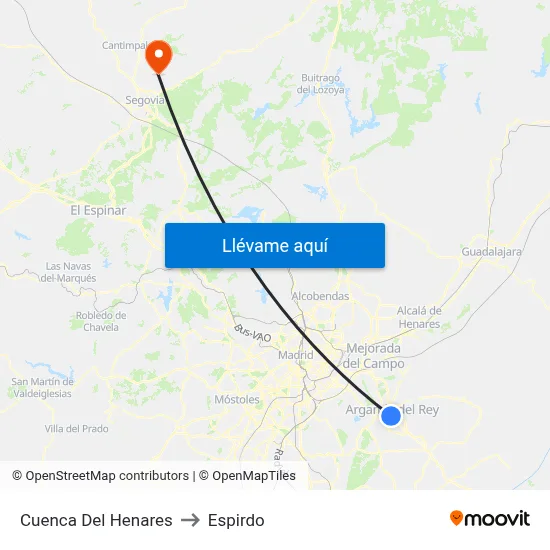 Cuenca Del Henares to Espirdo map