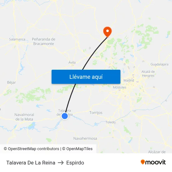 Talavera De La Reina to Espirdo map