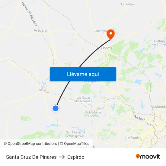 Santa Cruz De Pinares to Espirdo map