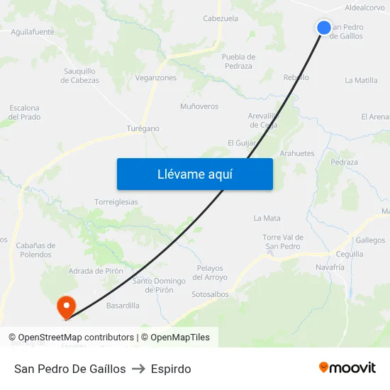 San Pedro De Gaíllos to Espirdo map