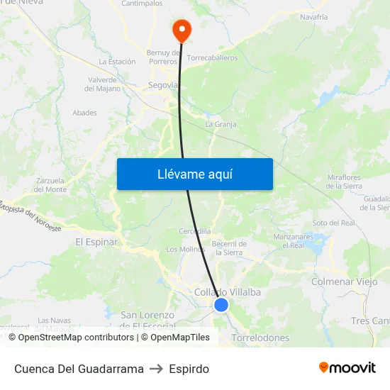 Cuenca Del Guadarrama to Espirdo map