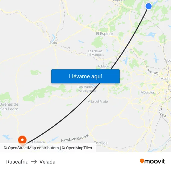 Rascafría to Velada map