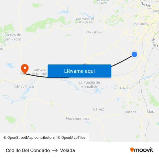 Cedillo Del Condado to Velada map