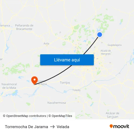 Torremocha De Jarama to Velada map
