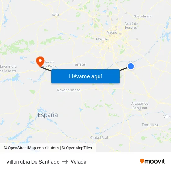Villarrubia De Santiago to Velada map