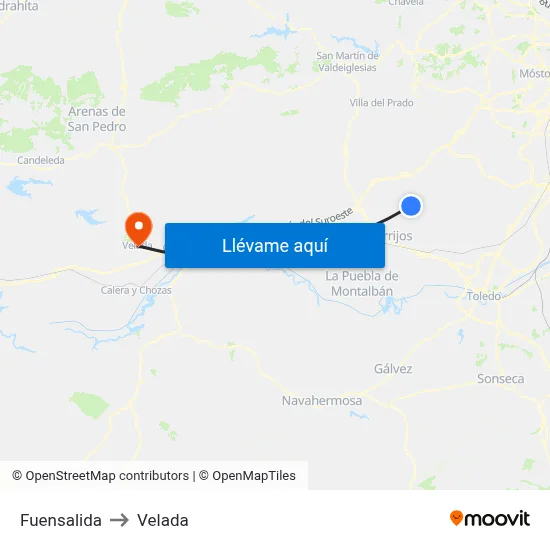 Fuensalida to Velada map