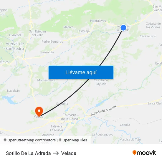 Sotillo De La Adrada to Velada map