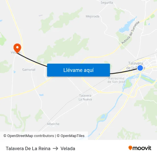Talavera De La Reina to Velada map