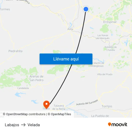 Labajos to Velada map