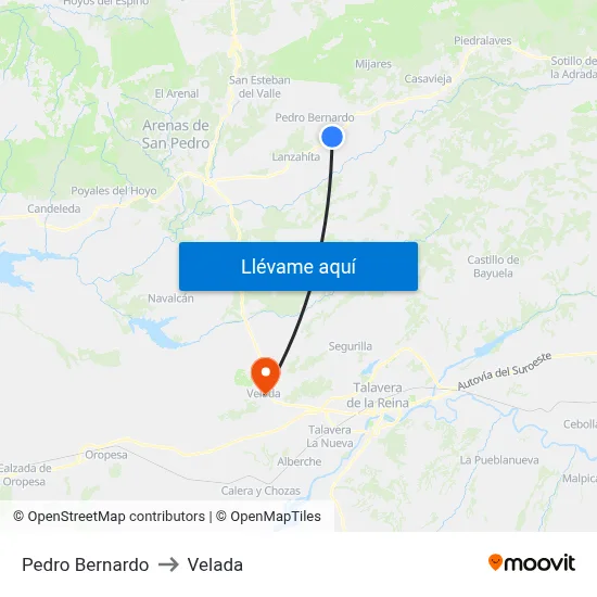 Pedro Bernardo to Velada map