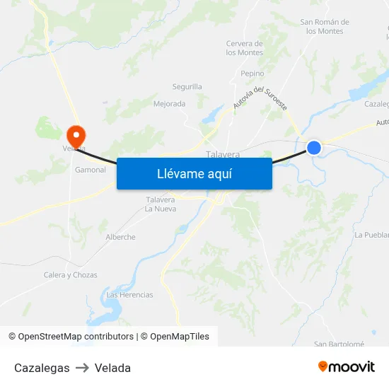 Cazalegas to Velada map