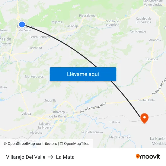 Villarejo Del Valle to La Mata map