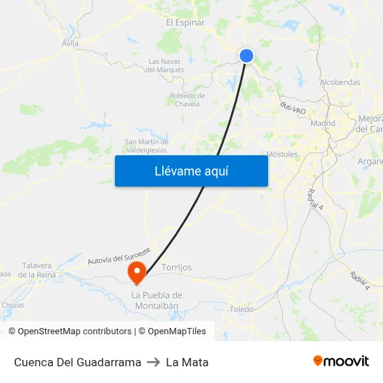Cuenca Del Guadarrama to La Mata map