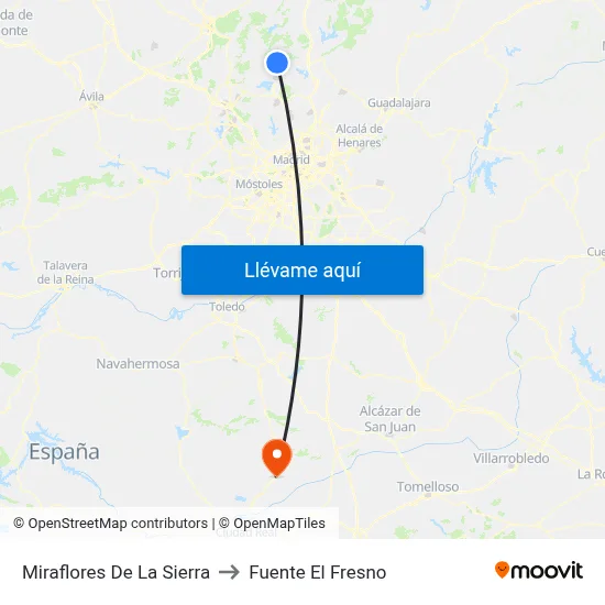 Miraflores De La Sierra to Fuente El Fresno map