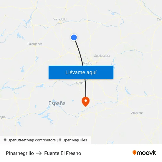 Pinarnegrillo to Fuente El Fresno map
