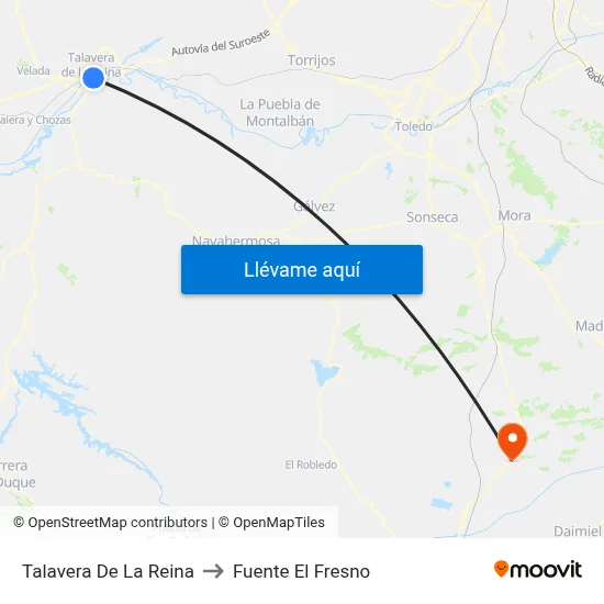 Talavera De La Reina to Fuente El Fresno map