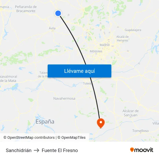 Sanchidrián to Fuente El Fresno map