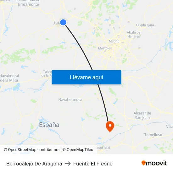 Berrocalejo De Aragona to Fuente El Fresno map