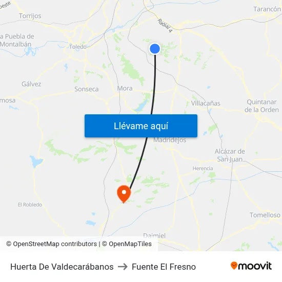 Huerta De Valdecarábanos to Fuente El Fresno map