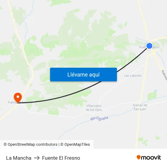 La Mancha to Fuente El Fresno map