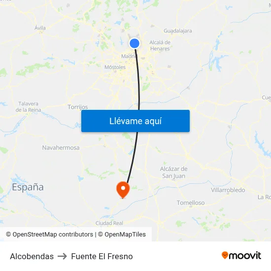 Alcobendas to Fuente El Fresno map