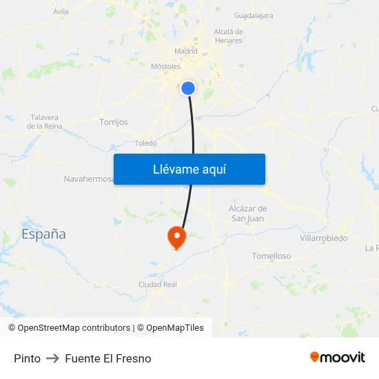 Pinto to Fuente El Fresno map