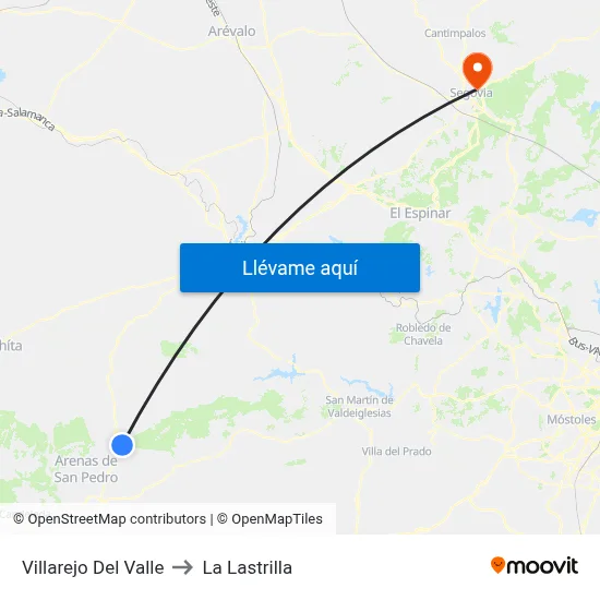 Villarejo Del Valle to La Lastrilla map