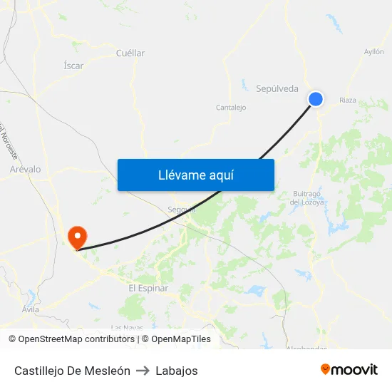 Castillejo De Mesleón to Labajos map