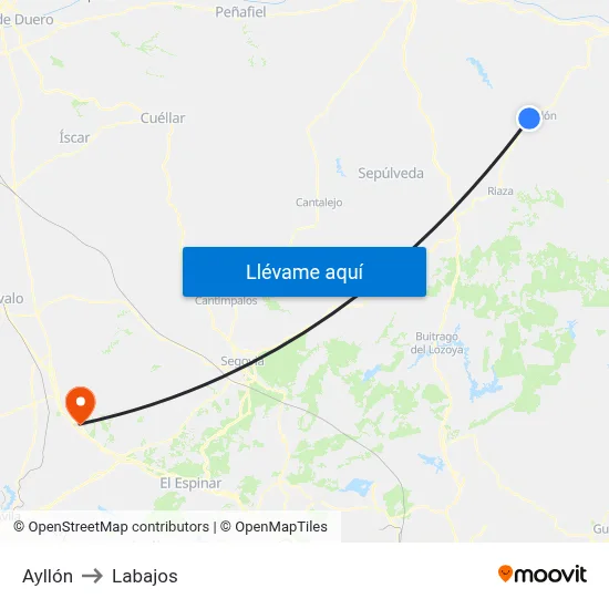 Ayllón to Labajos map