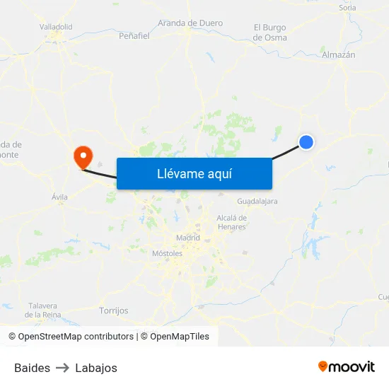 Baides to Labajos map