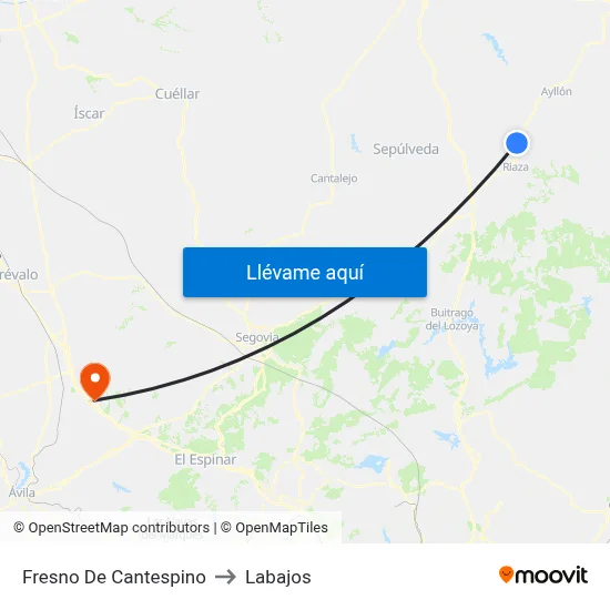 Fresno De Cantespino to Labajos map