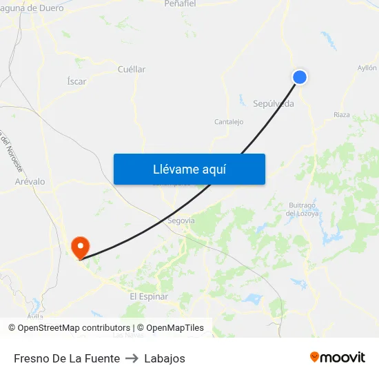 Fresno De La Fuente to Labajos map