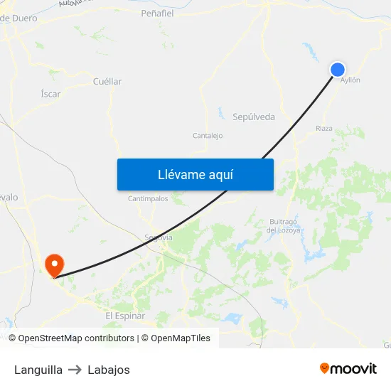 Languilla to Labajos map
