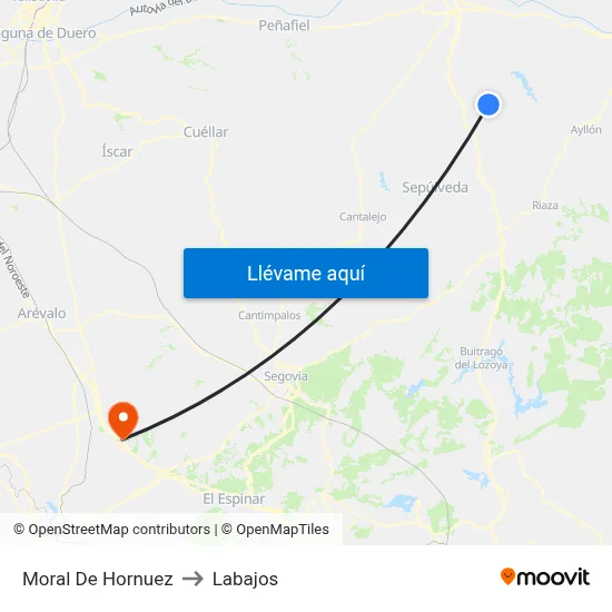 Moral De Hornuez to Labajos map