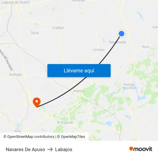 Navares De Ayuso to Labajos map