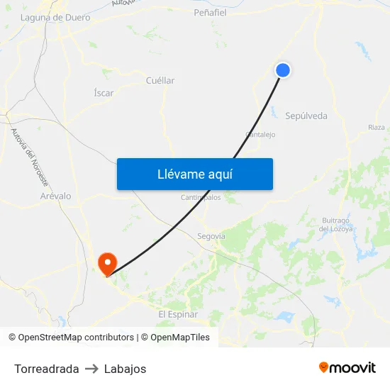 Torreadrada to Labajos map