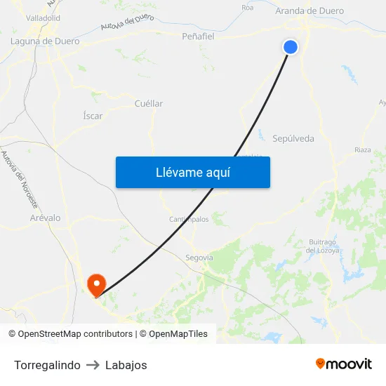 Torregalindo to Labajos map
