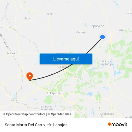 Santa Marta Del Cerro to Labajos map
