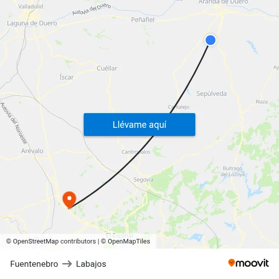 Fuentenebro to Labajos map