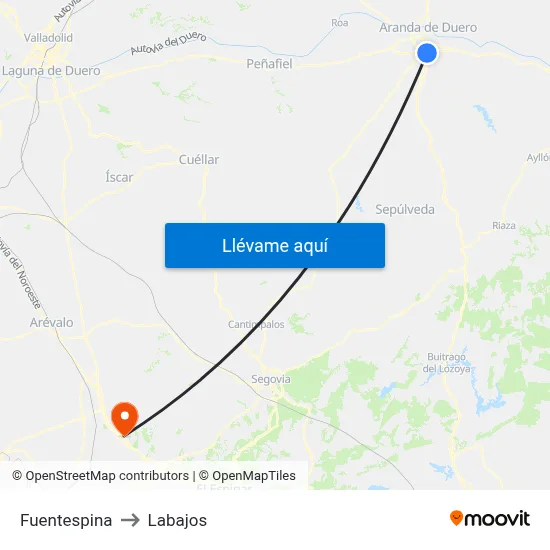 Fuentespina to Labajos map