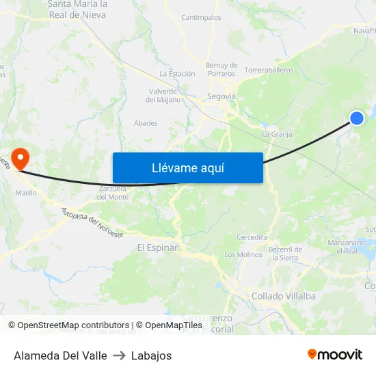 Alameda Del Valle to Labajos map